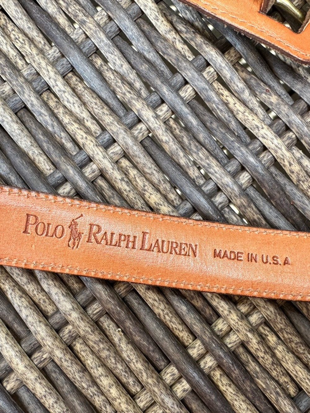 Polo Ralph Lauren Brown Suede Leather Belt Unisex Size 32 Made In USA Old Money - Picture 11 of 13